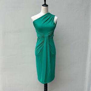 Michael Kors One-Shoulder Emerald Dress